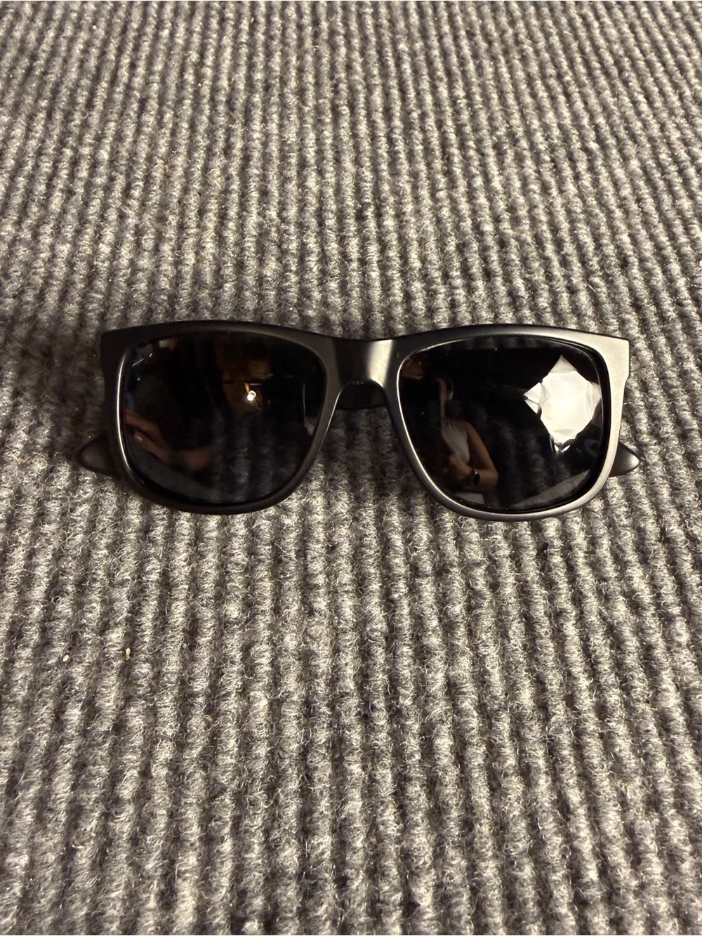 Foster Grant WV1224 Polarized Sunglasses - Matte Black Square Wayfarer Style